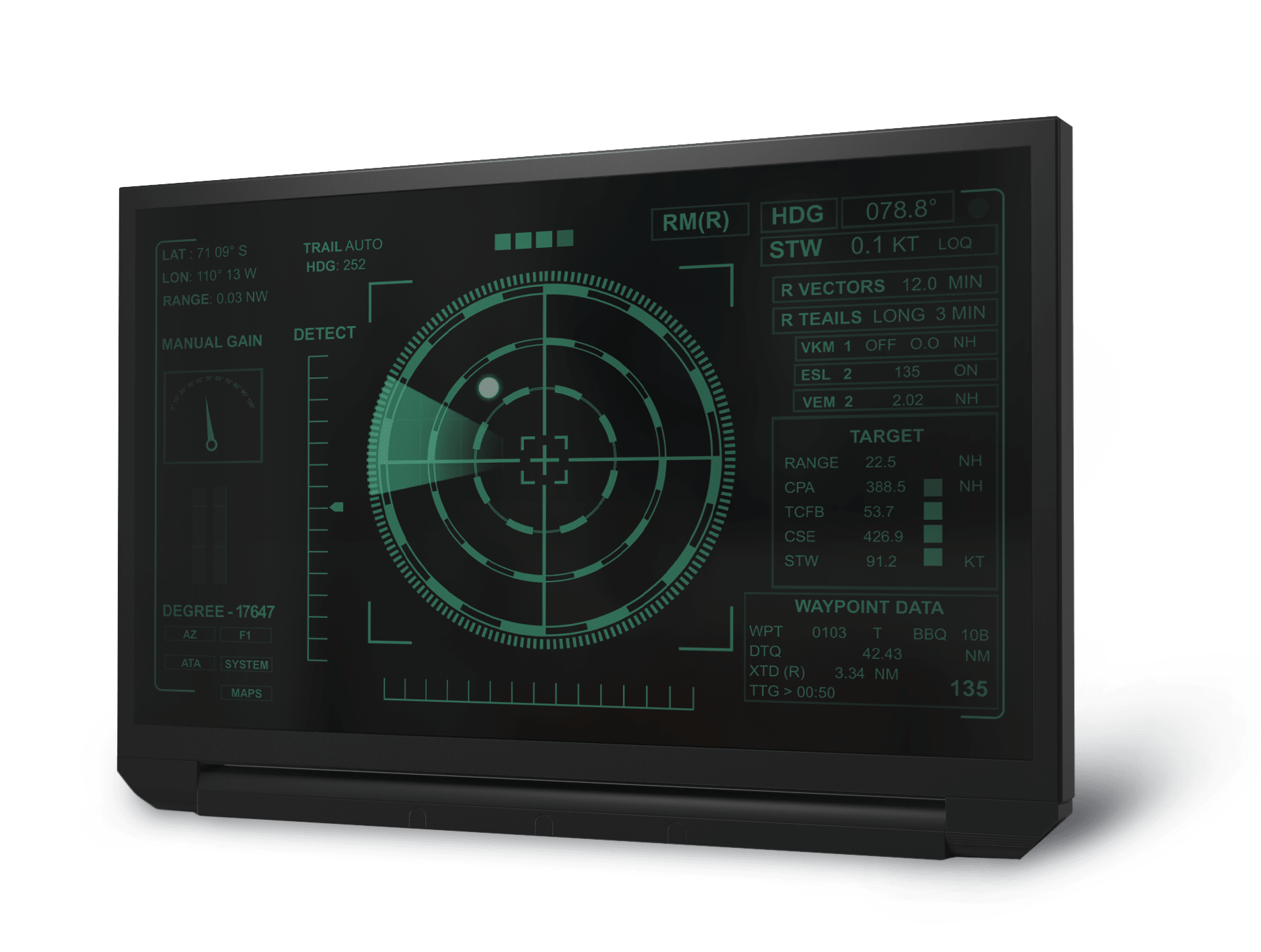 Wave II monitor on its hinge